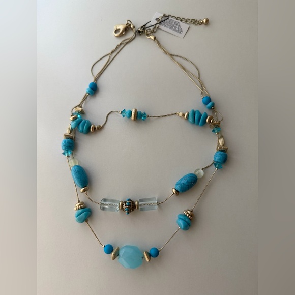 Chico's Jewelry - Chico's Turquoise and Gold Layered Necklace